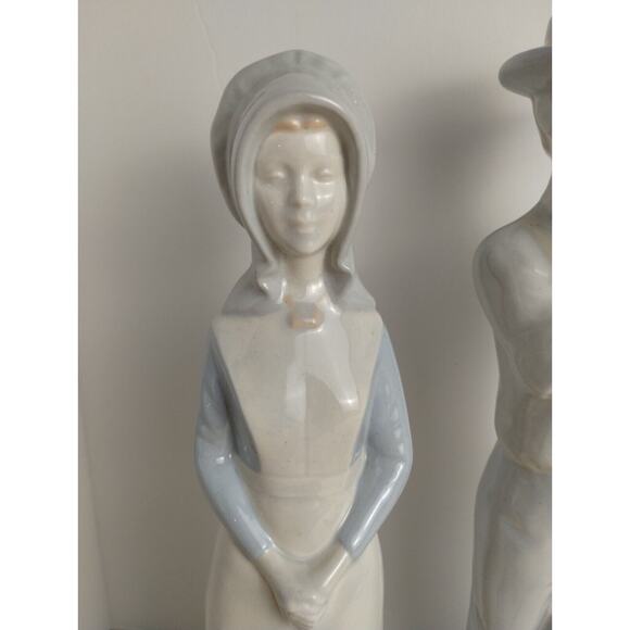 Amish Couple Ceramic Figurines Man & Woman 1970s Hand Painted - Picture 3 of 8